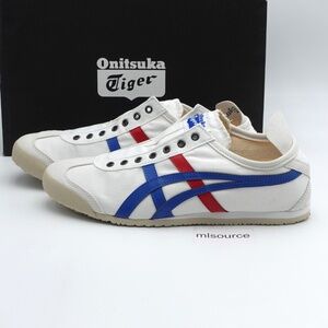 NEW Size 14 Men's Onitsuka Tiger Mexico 66 Slip-on Shoes D3K0N-0143 White/Blue